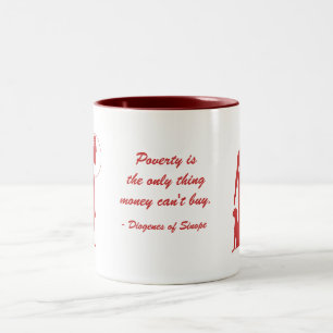 Diogenes-Armut (2) Zweifarbige Tasse