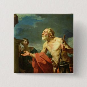 Diogenes, der für Almosen, 1767 fragt Button