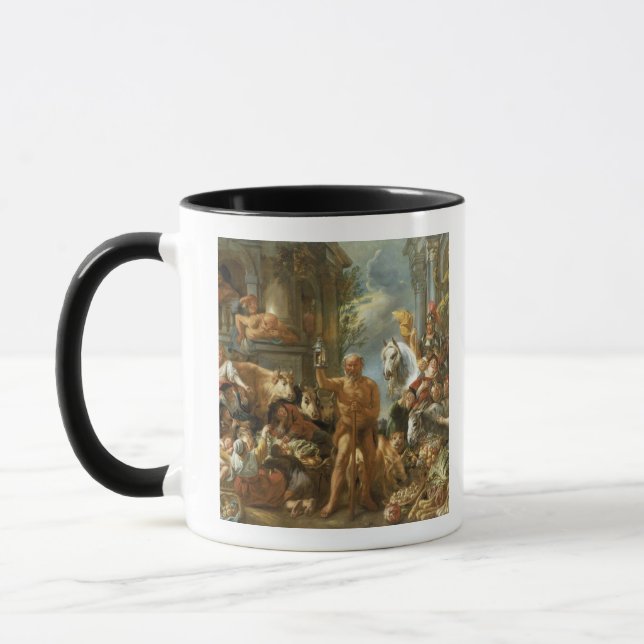 Diogenes, der nach einem ehrlichen Mann, c.1650-55 Tasse (Links)