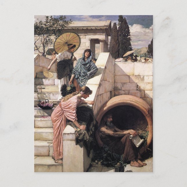 Diogenes Postkarte (Vorderseite)