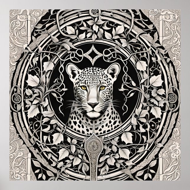 Dionysian Leopard Symbol Dionysos Bachus Bacchus Poster (Vorne)