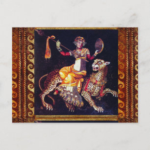 DIONYSOS MIT EINEM SPEER REITEND AUF EINEM LEOPARD POSTKARTE