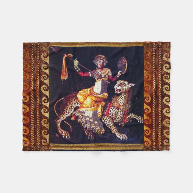 DIONYSOS MIT EINER SPEAR REITENDEN LEOPARD-griechi Fleecedecke (Vorderseite (Horizontal))