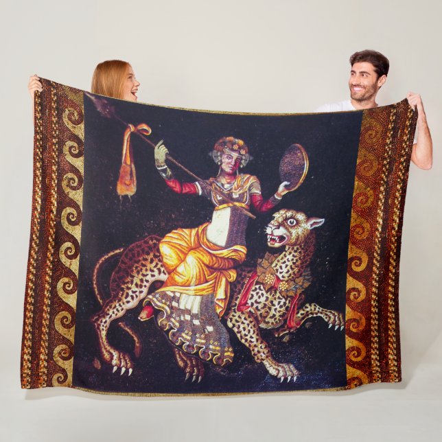 DIONYSOS MIT EINER SPEAR REITENDEN LEOPARD-griechi Fleecedecke (Beispiel)