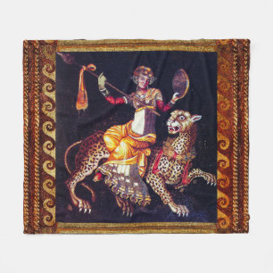 DIONYSOS MIT EINER SPEAR REITENDEN LEOPARD-griechi Fleecedecke