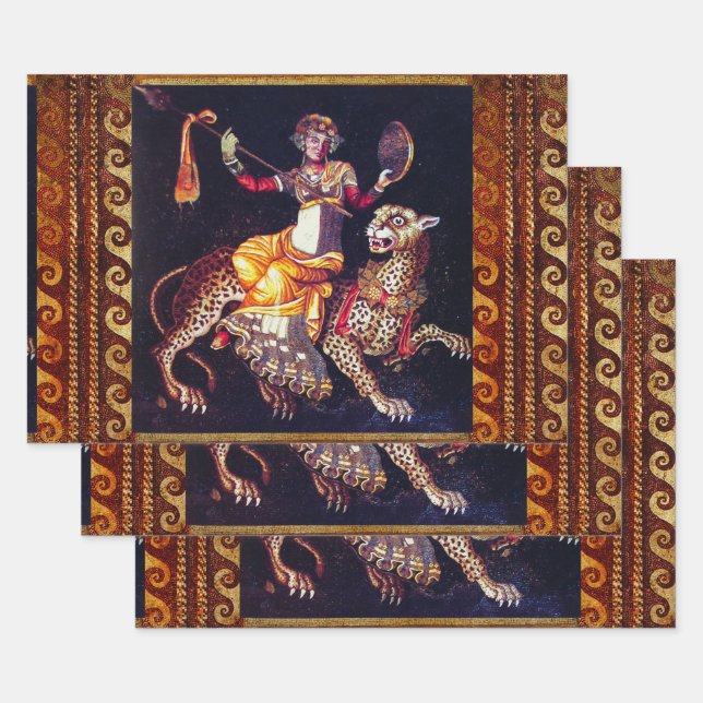 DIONYSOS MIT EINER SPEAR REITENDEN LEOPARD-griechi Geschenkpapier Set (Set)