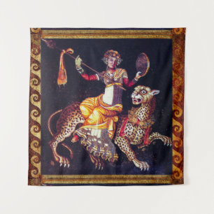 DIONYSOS MIT EINER SPEAR REITENDEN LEOPARD-griechi Wandteppich