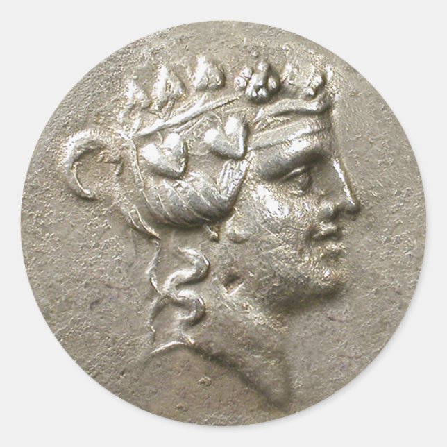 Dionysus Tetradrachm-Aufkleber Runder Aufkleber (Vorderseite)