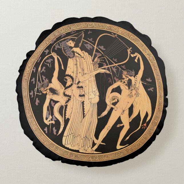 Dionysus und die Satyrer Rundes Kissen (Vorderseite)