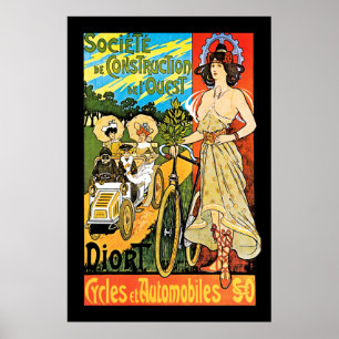 Diort Fahrräder und Automobile Poster