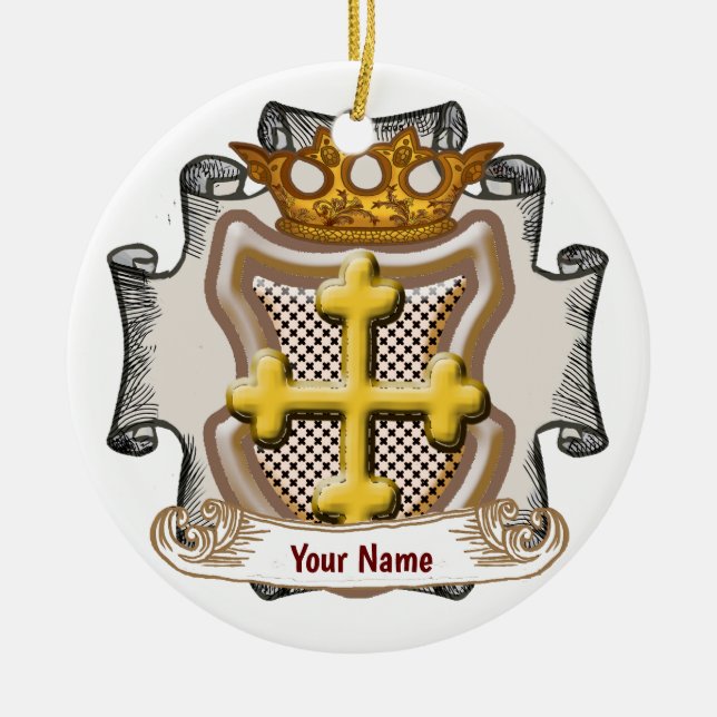 Dios Cross Surname Keramik Ornament (Vorne)