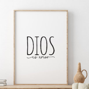 Dios es amor, Bibelverse auf Spanisch Poster