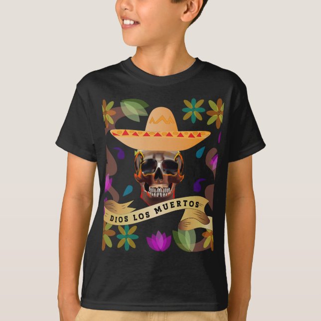 Dios Los Muertos Day of the Dead T-Shirt (Vorderseite)