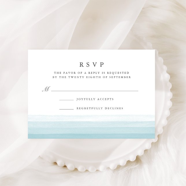 Dip Dye Watercolor RSVP-Karte | Aqua RSVP Karte (Von Creator hochgeladen)