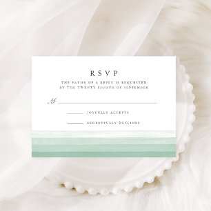 Dip Dye Watercolor RSVP-Karte   Fern RSVP Karte