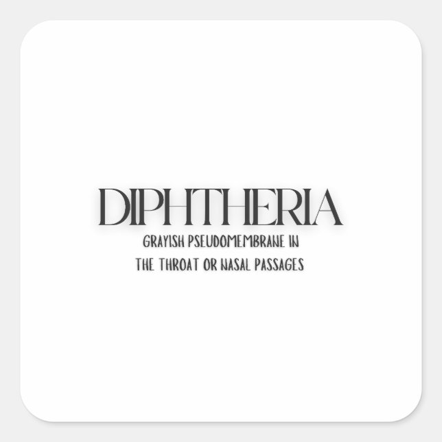 Diphtherie: Eine grafische Vertretung Quadratischer Aufkleber (Vorderseite)
