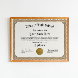 Diplom der Hochschule, Schulabschluss, GED Poster