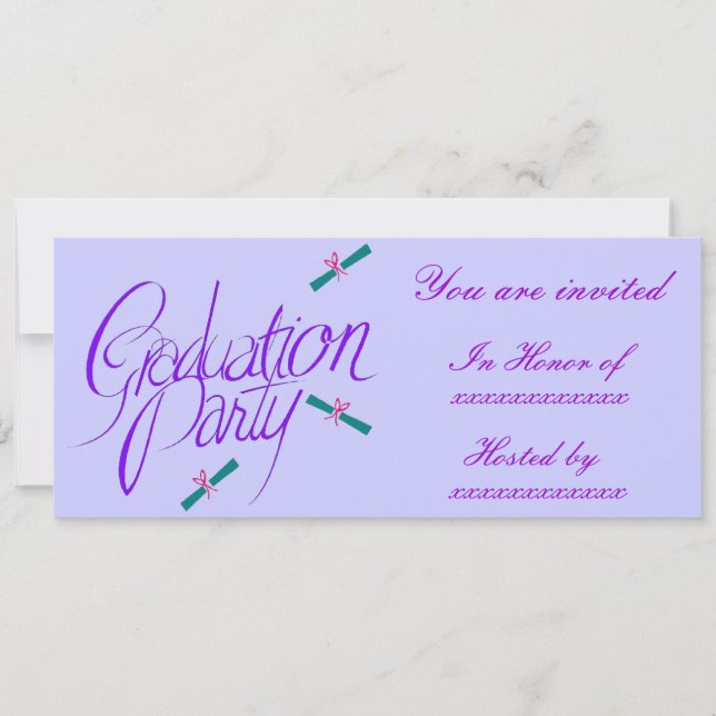 Diploma & Bows - Einladung (Vorderseite)