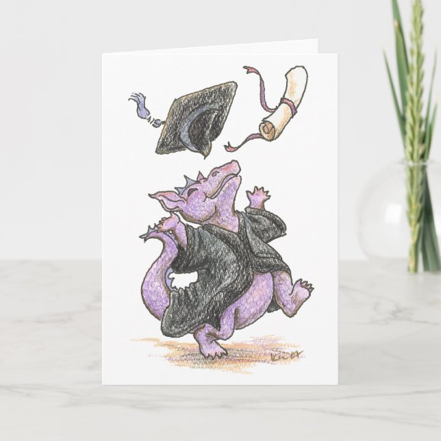"Diploma Dragon" Begrüßung und Mitteilungskarten (Vorderseite)
