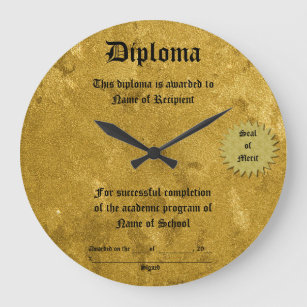 Diploma Large Clock Große Wanduhr