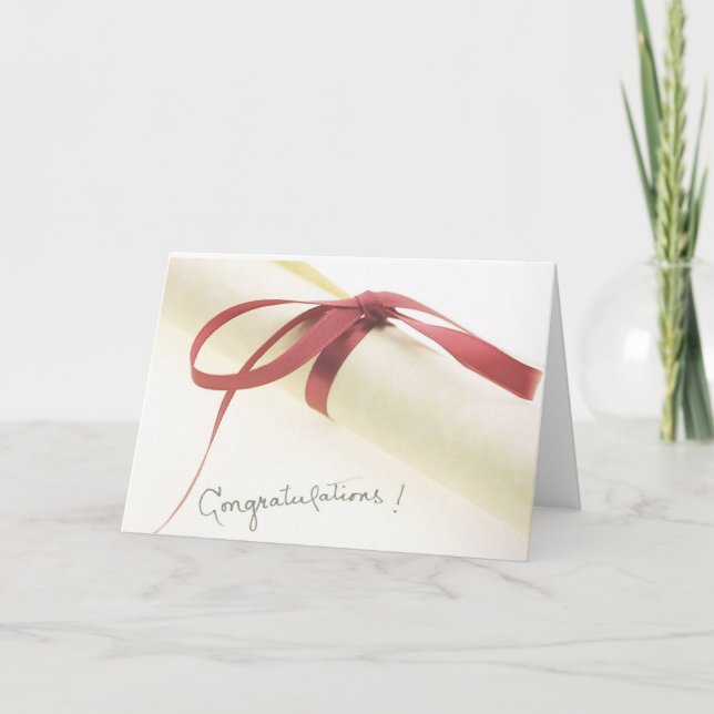 Diploma Red Ribbon Abschluss Card Karte (Vorderseite)