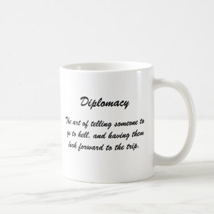 Diplomatie, die Kunst des Erklärens jemand zu Kaffeetasse