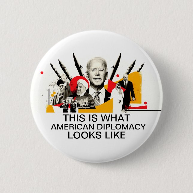 Diplomatie im Biden-Stil Button (Vorderseite)