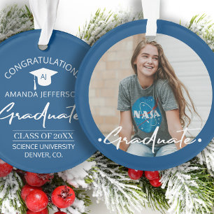 Diplôme   Année de classe et école PHOTO bleu