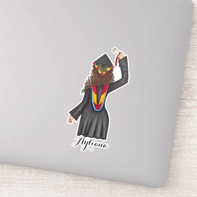 Diplômé Avec Diplôme Personnalisé Nom Sticker (Détail)