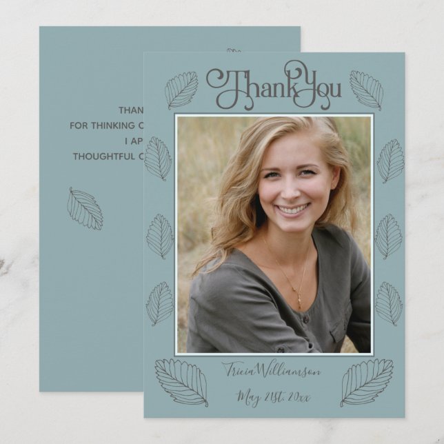 Diplôme Cadeau Carte de remerciements Portrait pho (Devant / Derrière)