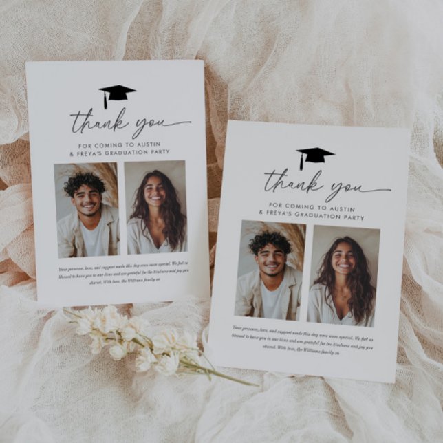 Diplôme conjoint 2 Carte de remerciements photo (Créateur téléchargé)