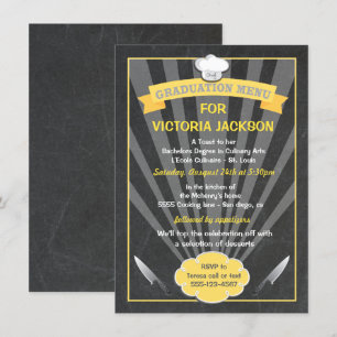 Diplôme culinaire Diplôme Menu Fête Invitation