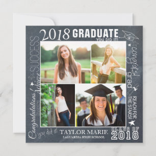 Diplôme de Chalk personnalisé 2018 Invitation phot