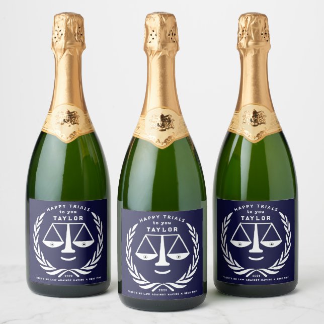Diplôme de droit 2023 Étiquette Champagne (Bouteilles)