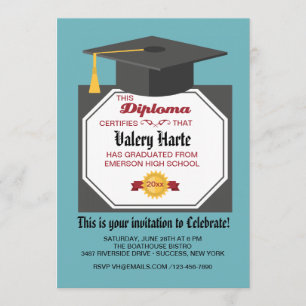 Diplôme d'études secondaires - Photo Invitation