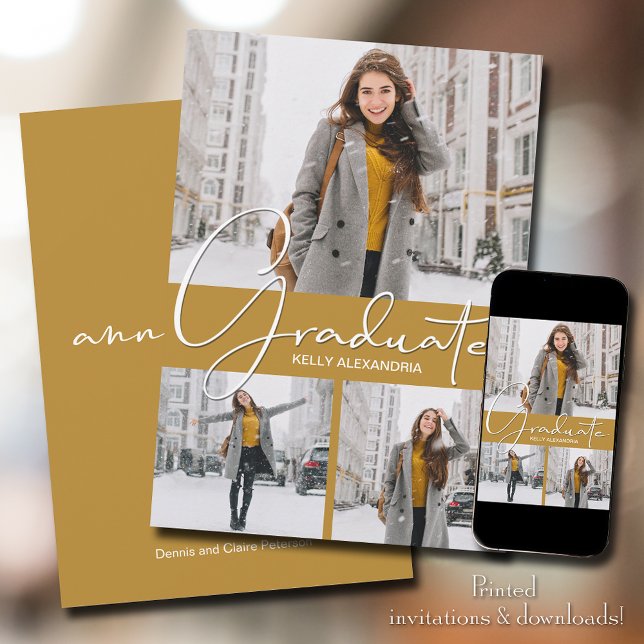 Diplômé en 3ème photo verticale Faire-part (Créateur téléchargé)