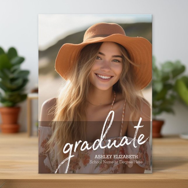 Diplômé - Faire-part photo de graduation moderne (Custom Graduation Announcement and Invitation)