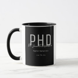 Diplômé Noir Nom Diplôme PhD Mug
