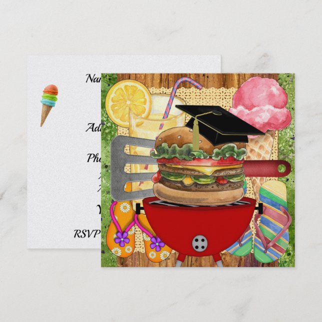 Diplôme ou toute occasion Invitation (Devant / Derrière)