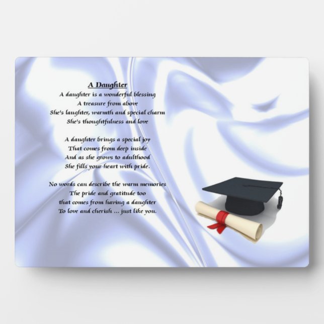 Diplômé - Plaque poème fille (Devant)