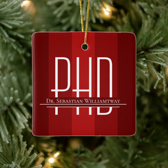 Diplômé Rouge PhD Diplôme en céramique Ornement (Arbre)