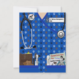 Diplôme Vétérinaire Faire-part En Bleu Motif