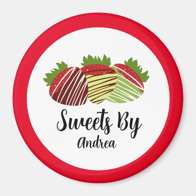Dipped Chocolate Strawberry Süßigkeiten Shop Magnet (Vorne)