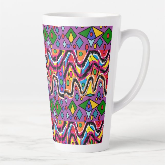 Dippy Hippy Retro Malstil Milchtasse (Rechts)