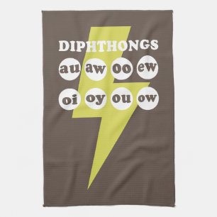 Dipthongs Englisch mit Phonik lernen Geschirrtuch