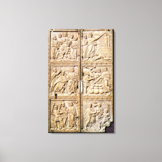 Diptych zeigt die Wunder Christi Leinwanddruck (Vorderseite)