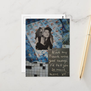 Dir so viel Vintage-Frauen-Texturen-Collage erzähl Postkarte