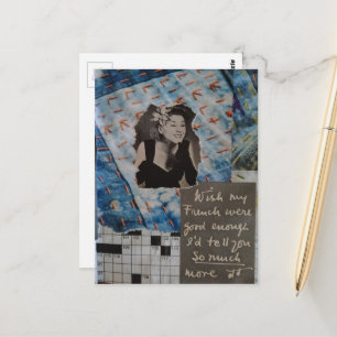 Dir so viel Vintage-Frauen-Texturen-Collage erzähl Postkarte