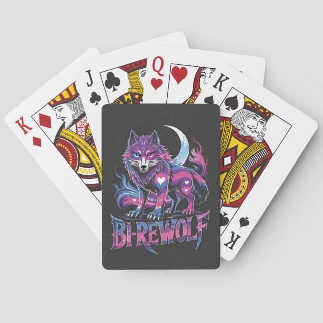 Dire Wolf Birewolf Bisexual LGBT Spielkarten (Rückseite)