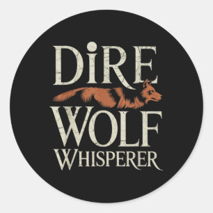 Dire Wolf Whisperer Grunge Runder Aufkleber